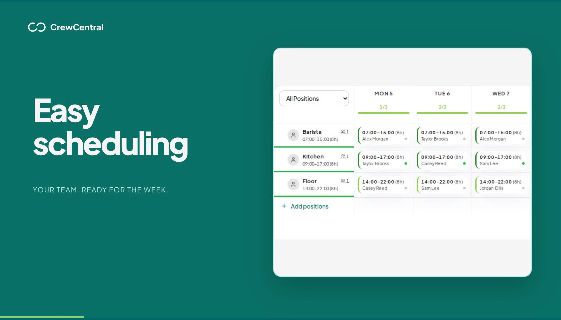 CrewCentral Scheduling preview